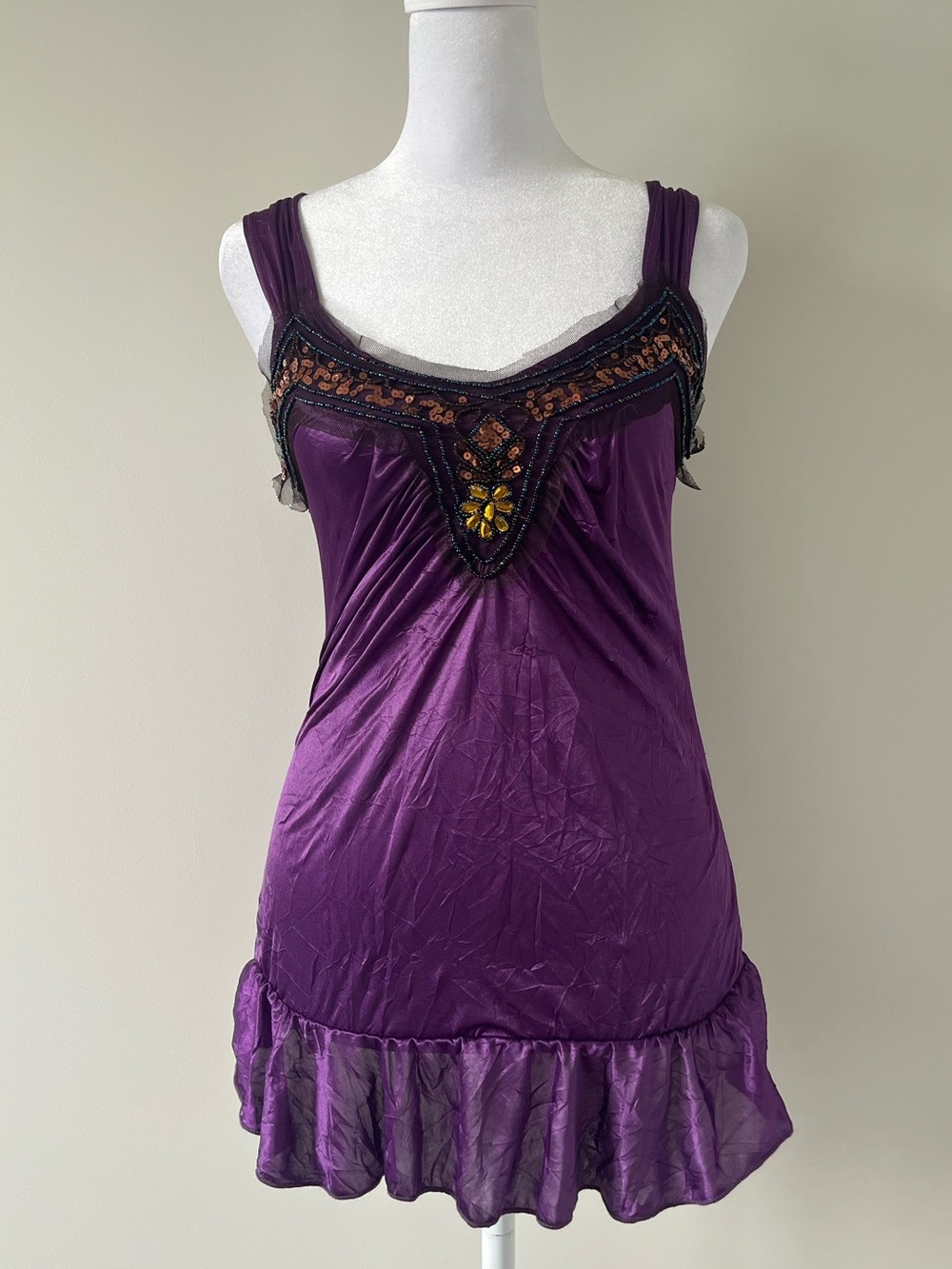 Y2K Satin Silk Purple Camisole